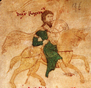 Roger II de Hauteville - Illustration du Liber ad honorem Augusti de Petrus de Ebulo - 1196